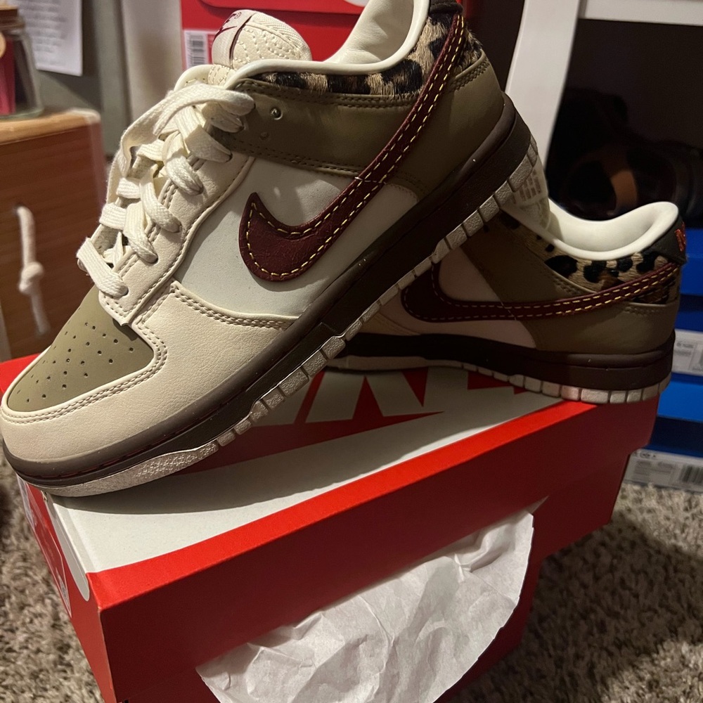 Nike Dunk Low Cream with Brown Accents & Olive Overlays